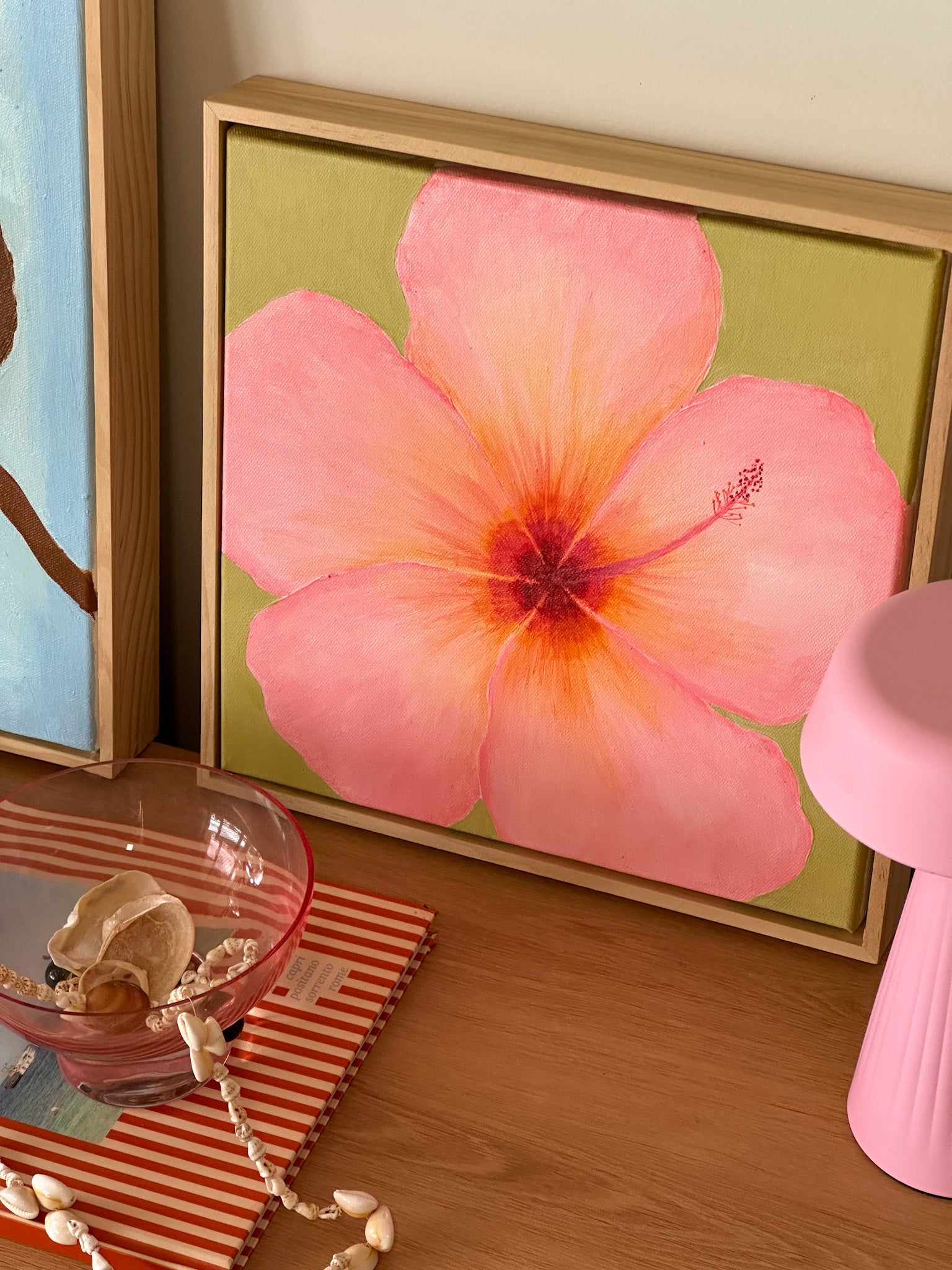 Hibiscus Pink & Green Original