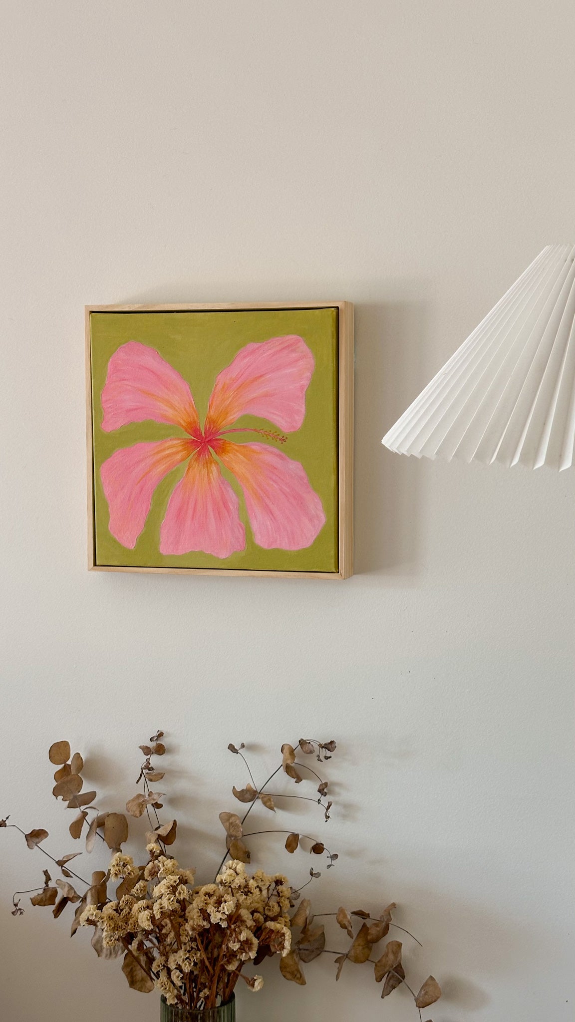 Hibiscus Pink & Green 2 Original